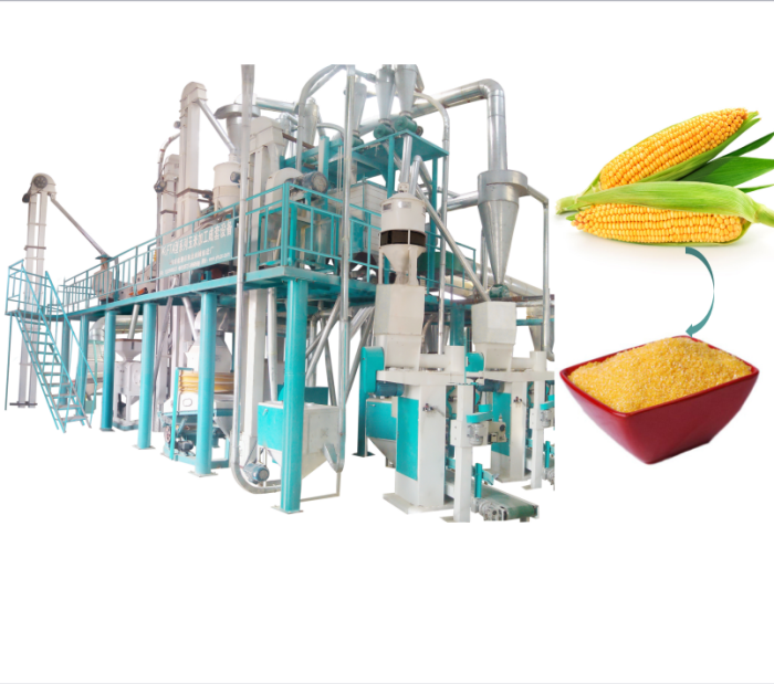 Large capacity corn grits flour processing machine